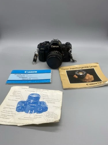 Canon A-1 SLR 35mm Film Camera w/ Canon Lens FD 50mm F1.4 UNTESTED AS IS
