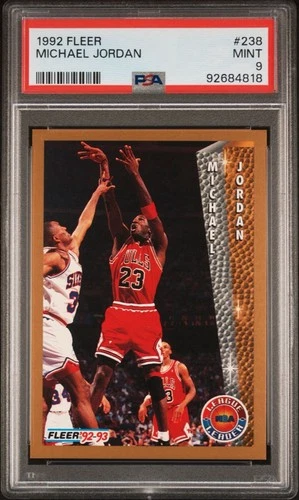 1992-93 Fleer League Leader Michael Jordan #238 PSA 9 MINT Chicago Bulls