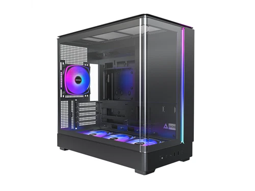 MONTECH KING 15 PRO Micro-ATX PC Case, Curved Panoramic Glass, Chimney Airflow,