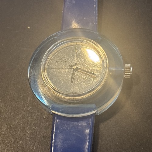 Rare Buler Vintage Watch Hand Winding Swiss Made Blue Tone Running ATM As Is - Picture 10 of 24