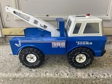 MIGHTY TONKA BLUE SINGLE BOOM TOW TRUCK WRECKER VERY NICE!!