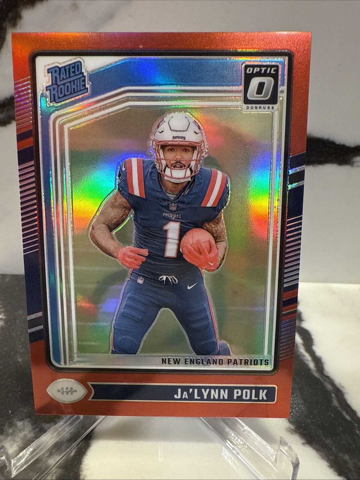 2024 Panini Donruss Optic - Rated Rookie Ja'Lynn Polk #240 Red Prizm /125 (RC)