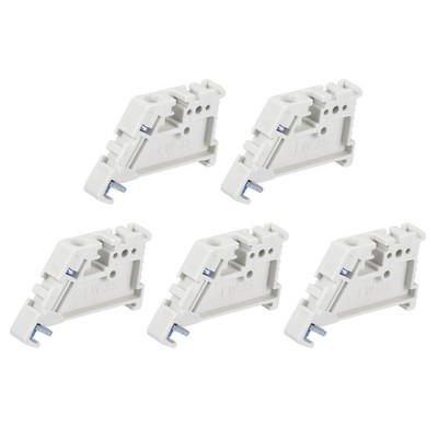 DIN Rail Mount Terminal Blocks End Stopper Screw Type Clamp White EW/35 20Pcs