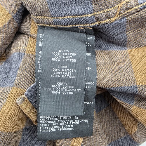 Harley Davidson Men 2XL Snap Button Flannel/Denim Long Sleeve Shirt Orange Plaid - Picture 11 of 13