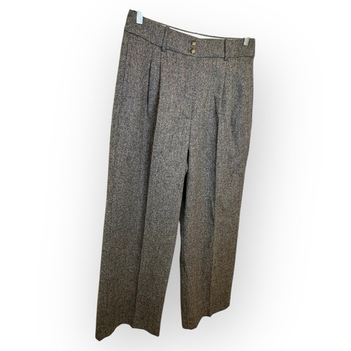 J.Crew Collection grau Wollmischung hoher Bund plissiert weites Bein Hose 14 neu mit Etikett - Bild 2 von 11