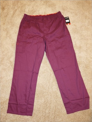 Dickies Mens Size XL Everyday scrub pants With Pockets Burgundy NWT - Picture 1 of 8