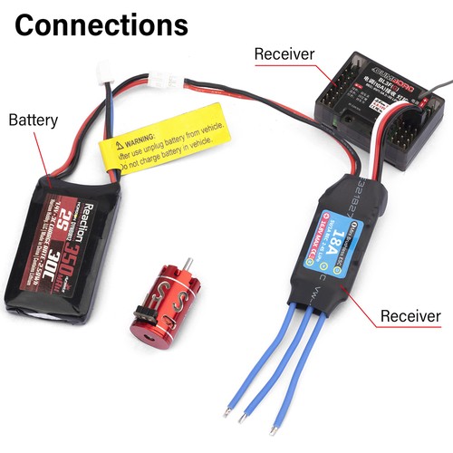 RC 18A Brushless ESC 2S for Kyosho Tamiya Wltoys K989 1/24 1/28 mini Z Q RC Car - Picture 12 of 13