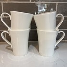 Mikasa White Lausanne Mugs Coffee Tea Cups Mugs Bone China set of 4 EXCELLENT