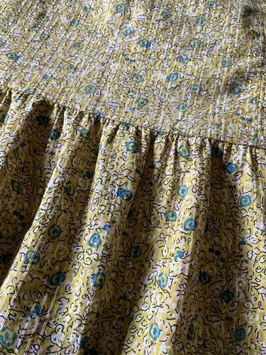 Universal Thread Yellow Crochet Trim Tiered Midi Sun Dress Boho Cottagecore XL - Picture 18 of 24