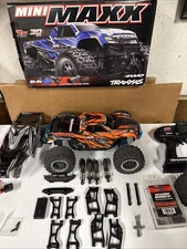Traxxas Mini Maxx VXL Upgrade RTR RC Truck 3 Batteries 2 Covers Spare Parts