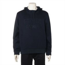 Fendi 21 years Cotton Hoodie L Men's Navy Blue FY1097