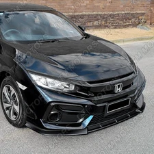 For 2017-2021 Honda Civic Si Hatchback Painted Black Front Bumper Lip Spoiler