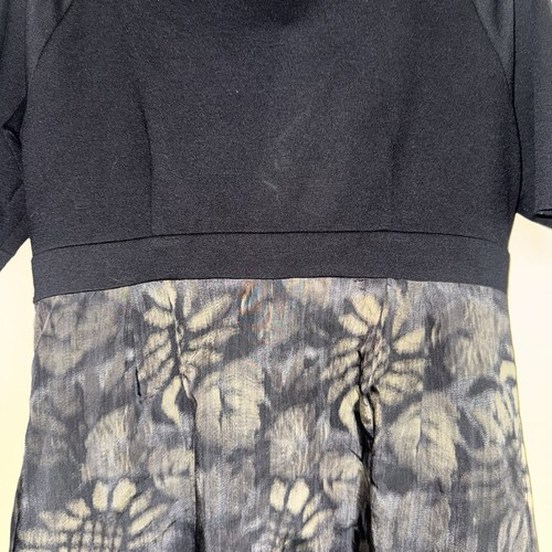 Ali Ro Nordstrom Black Gray Floral Past Knee Length Dress Size 12 - Picture 7 of 8