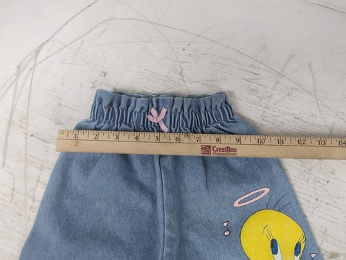 Vintage 1992 Looney Tunes Girls Size 4 Jeans Angel Tweety Screen Print - Picture 9 of 9