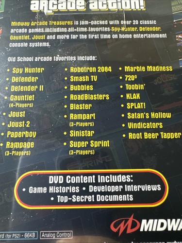 Midway Arcade Treasures PS2 Game Includes Over 20 Arcade Games New Promotional - Picture 3 of 4