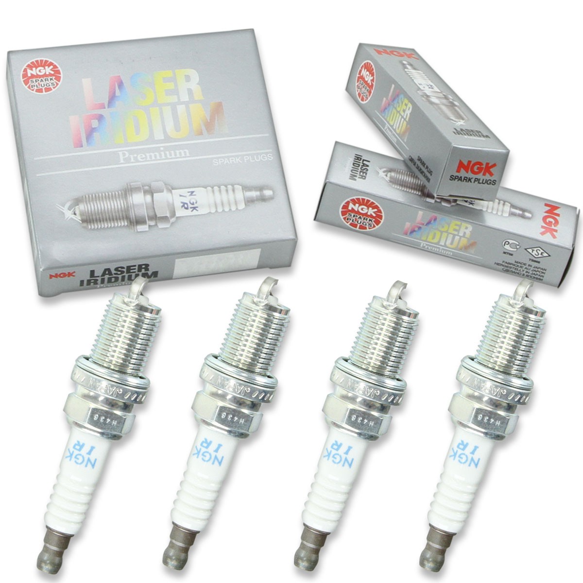 4pcs NGK 6502 Laser Iridium IFR5L11 Motorcycle Spark Plug Tune Up Kit Set un