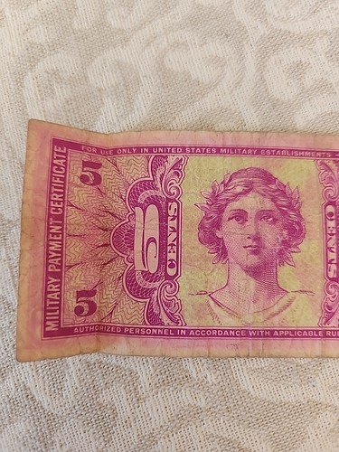 Military Payment Certificate MPC Series 541 Five Cents - Picture 3 of 6