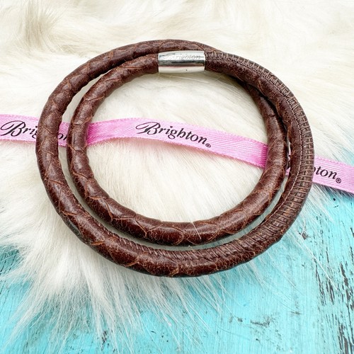 Brighton Woodstock Brown Braided Double Bracelet Add a Charm One Size 16" - Picture 5 of 8