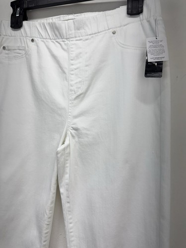 Pantalones Liverpool Talla 10/30 Mujer Blanco Denim Chloe The Slim Pull On Nuevos con Etiquetas - Imagen 2 de 7