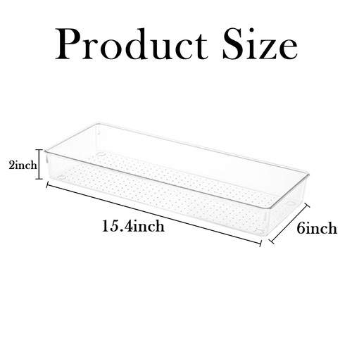 6 Stück Klar Schublade Organizer Tabletts Kunststoff Schublade Organizer Set 15 x 6 x 2... - Bild 2 von 8