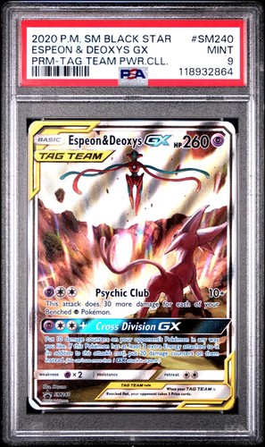 PSA 9 Espeon & Deoxys GX SM240 Sun & Moon Promo | MINT - Picture 1 of 2