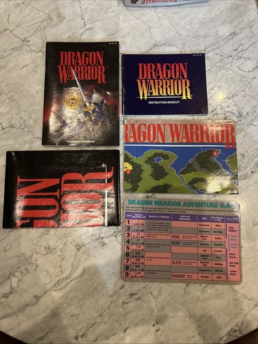 NES Dragon Warrior Manual / Maps (with Poster) No Game.