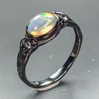 Jewelry gem Natural Opal Ring 925 Sterling Silver Size 8 /R473576