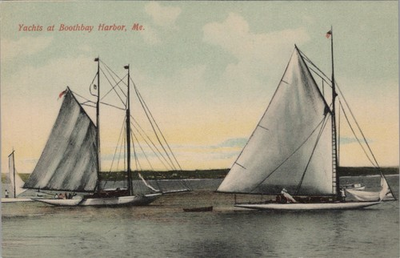 #ad Yachts Boothbay Harbor Maine 1910s Postcard $14.95