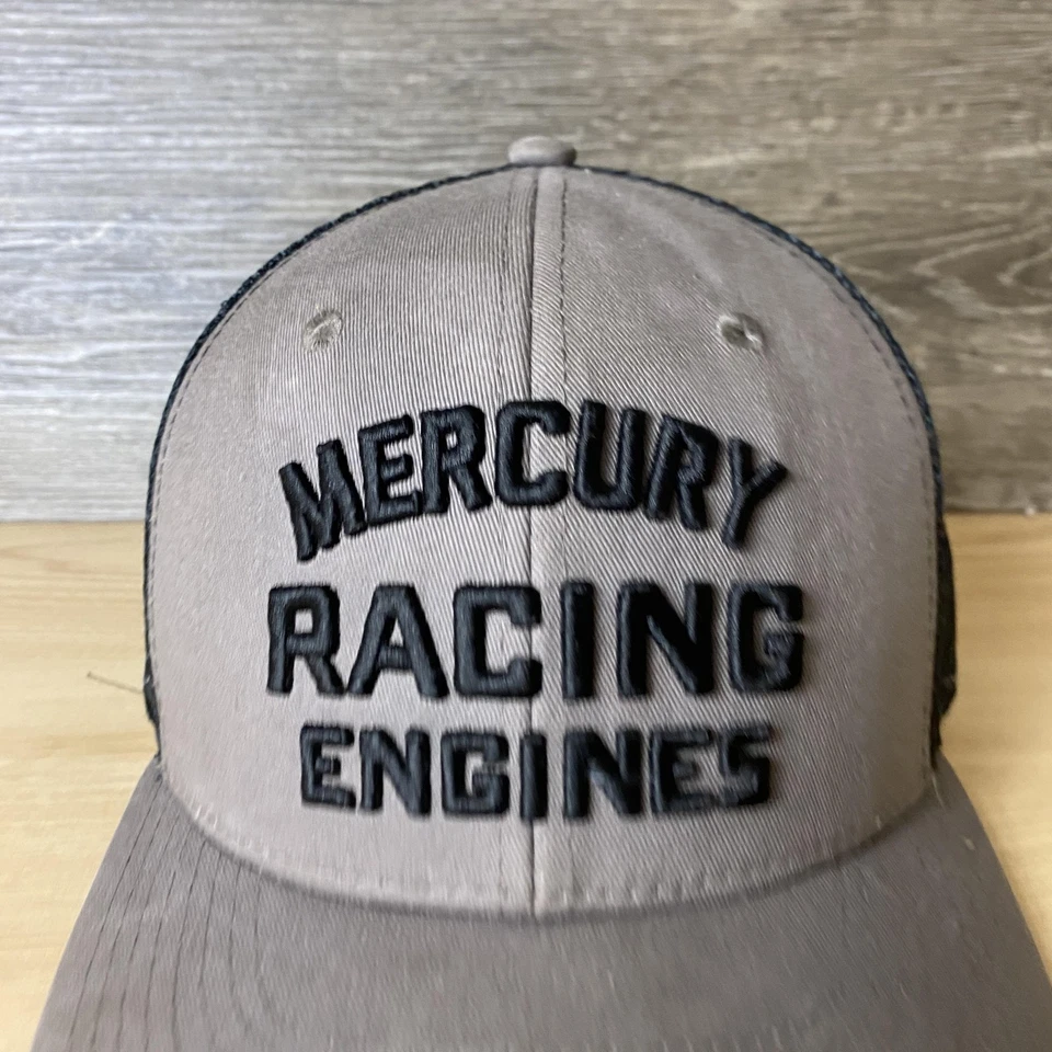 Mercury Racing Engines Hat Cap Snap Back Trucker Mesh Embroidered Mens Racing - Image 2 of 4