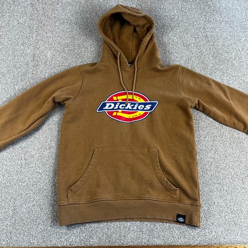 Dickies Hoodie Mens XS Brown Big Logo Spell Out Graphic Print Casual Pullover - Picture 4 of 11
