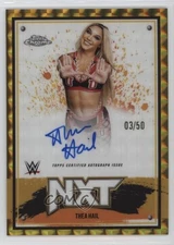 2025 Topps Chrome WWE NXT Gold Geometric Refractor /50 Thea Hail #NXT-THL Auto