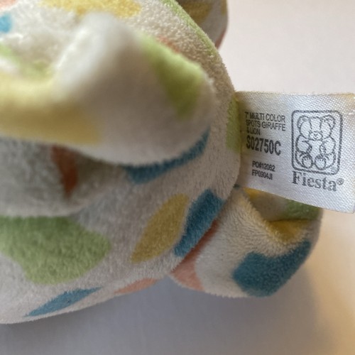 FIESTA Löwe Plüschtier Stofftier bunte Punkte weich Baby Rassel Spielzeug - Bild 11 von 12