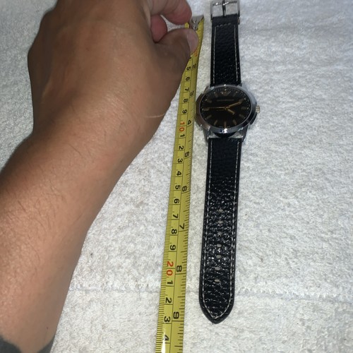 Emporio Armani Vintage Dress Watch Swiss Made Leather Black Band Rose Gold Dial - Picture 16 of 17