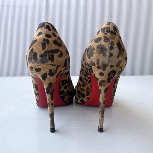 Christian Louboutin Pointed Toe Leopard Print High Heel Pumps Brown Black 36 - Picture 15 of 24