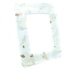 Murano Glass Photo Frame White Gold Bronze 14cm x 11cm Freestanding