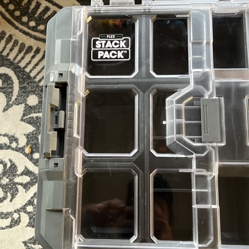 FLEX STACK PACK - Gray W/ Clear Top - Job Site Organizer Box FS1301 - 22”x15.5” - Picture 2 of 24