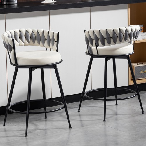Barstools Counter Height Set of 3, 360°Swivel Bar Stools 26" Stool Chair - Picture 43 of 63
