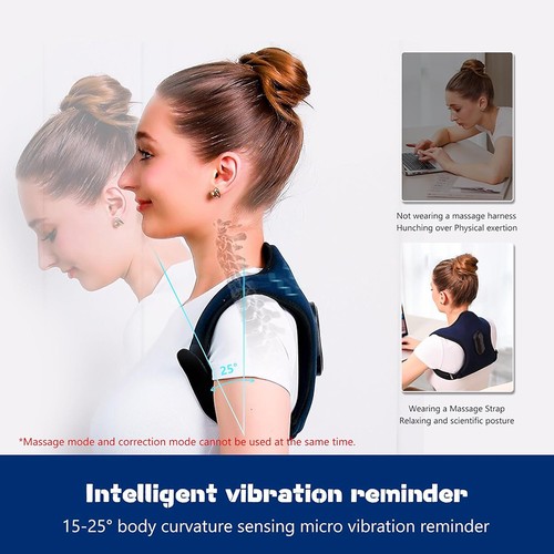 Adjustable Posture Corrector Back Shoulder Support Vibration Hot Compress Massag - Picture 9 of 13