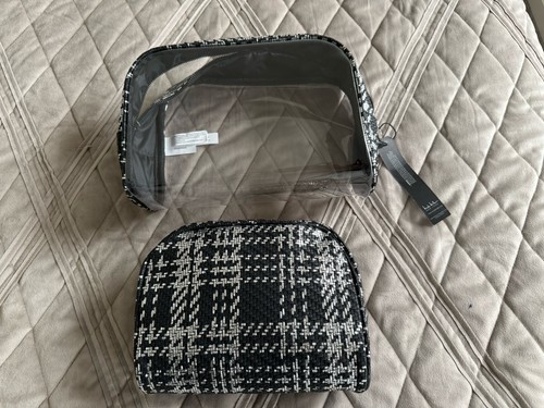 Nicole Miller Cosmetic Bag 2 Piece Set Color Black/Silver - Picture 8 of 11