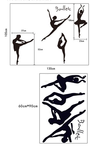 Large 4 set of Ballet Dancing Dancer Room Removable Wall Sticker Vinyl Decal Art - Picture 7 of 8