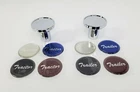 Chrome Tractor Trailer Air Brake Valve Knobs - Blue, Red, Silver, Black Set