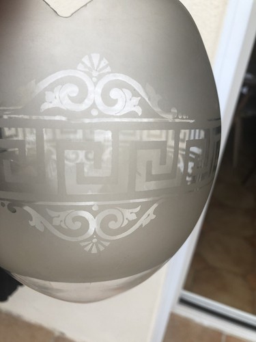 ancienne grande tulipe décorée pour grande lampe a pétrole n1 - Bild 10 von 11
