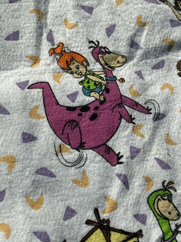 Vintage 1994 Feuersteine Polyester/Acryl Decke 7 Fuß lang Kieselsteine Bam Bam Fred - Bild 7 von 7