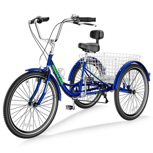 MOONCOOL Adult Tricycles 7 Speed Three Wheel Bike Cruiser Trike Large Basket - Picture 25 of 154