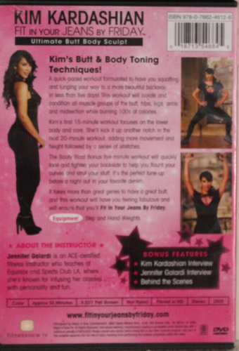 4 workout DVD lot Anna Kaiser Happy Hour Amy Bento Kim Kardashian York Dozois - Foto 6 di 6