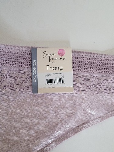 Size XXL 9/2X NWT Secret Treasures Lavendar Leopard Lace Thong Panty Underwear - Picture 4 of 4