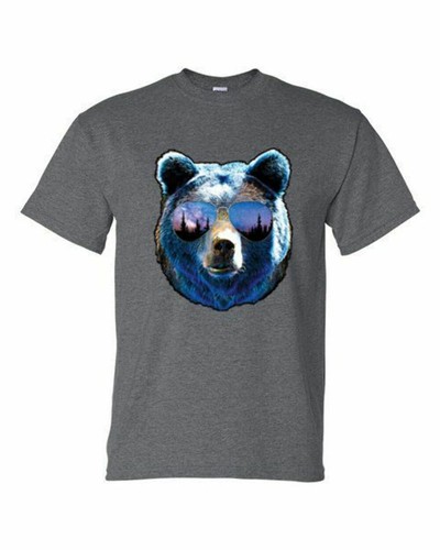 T-Shirt XL 2XL 3XL - AMERICAN BEAR WITH SUN GLASSES - FUNNY ANIMAL Adult - Picture 30 of 47