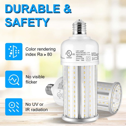 27W LED Retrofit Corn Bulb Light E39 Mogul Base 5000K Warehouse High Bay Light - Picture 3 of 12