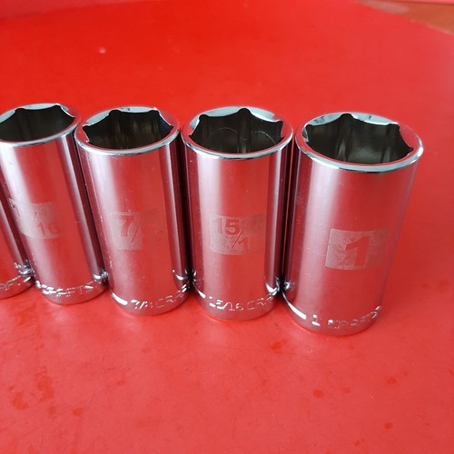 NEW CRAFTSMAN Easy Read 11 Piece 3/8" Drive DEEP 6 Point SAE Socket Set 3/8-1" - Bild 2 von 7
