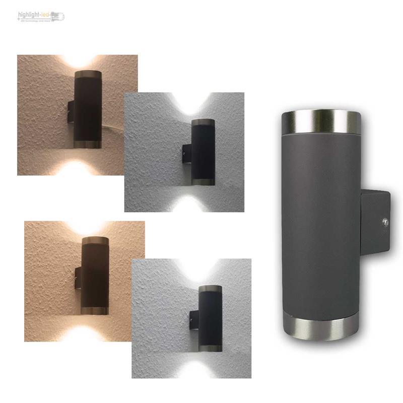 LED Wandleuchte anthrazit Edelstahl Außen IP44 Außenleuchte Fassade Wandlampe LED Wandleuchte anthrazit Edelstahl Außen IP44 Außenleuchte Fassade Wandlampe